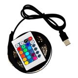 BUFFER 2 Metre USB LED Şerit Işık, RGB Renkli Dekoratif Aydınlatma, 24 Tuşlu Kumanda ile Ambiyans Işığı