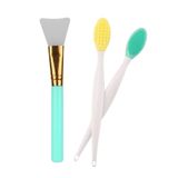 Buffer® 2li Silikon Maske Sürme Spatulası + 2li Dudak Burun Peeling Etkili Gözenek Temizleme Fırçası
