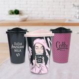 Buffer 3 Adet Kahve Bardağı Seti Dekoratif Plastik Kahve Muhafaza Bardağı