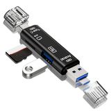 BUFFER 5'i 1 Arada Çok Fonksiyonlu USB 2.0 Micro SD Kart Okuyucu, USB/Micro USB/Type-C Çıkışlı, OTG Çevirici