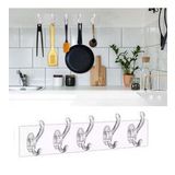 BUFFER® 5'li Güçlü Yapışkanlı Şeffaf Duvar Askısı Banyo Mutfak Düzenleyici Pratik Askılık