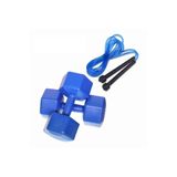 Buffer 6kg X 2 Adet Dambıl Ve Atlama İpi Kombin Seti Vinyl Kaplama Dumbell Mavi, AA99565BFF