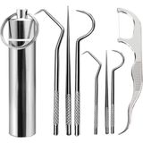 Buffer® 7 Parça Paslanmaz Çelik Ağız Diş Tartar Sökücü Temizlik Bakım Seti Sağlam ve Kullanışlı - 1