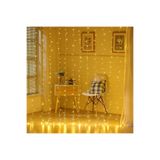 Buffer 8 Fonksiyonlu 200 Led 10 Saçak Şerit Led 2x2 Perde İp Led, Beyaz, 3 Adet Set