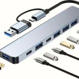 Buffer® 8 In 1 USB Çevirici Notebook Macbook Type-C Uyumlu Görüntü Aktarıcı Hub