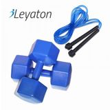 Buffer 8 Kg X 2 Adet Dambil Ve Atlama Ipi Kombin Seti Vinyl Kaplama Dumbell