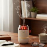 Buffer® Ahşap Odun Ateşi TASARIMLI 280 ml Ultrasonik Hava Nemlendirici & Aroma Difüzör – Soğuk Buhar Makinesi, LED Işıklı, Ortam Nemlendirici - Beyaz