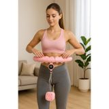 Buffer Akıllı Hula Hoop Çemberi 24 Bölüm Parça Fitness Spor Egzersiz Halkası Sayaçlı Pembe, LYT-3457445