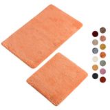 Buffer Banyo paspası seti, 2 parça, dekoratif banyo halısı, el yapımı, %100 akrilik, makinede yıkanabilir, kaymaz alt yüzey, emici, uzun ömürlü ve şık, turuncu, 60 x 100 cm, 50 x 60 cm