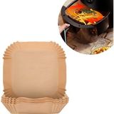 Buffer Buffer® 100 Adet Air Fryer Pişirme Kağıdı Tek Kullanımlık Hava Fritöz Yağ Geçirmez Yapışmaz Gıda Pişirme Kağıdı Kare Tabak Model - Sarı