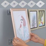 Buffer Buffer® Süper Güçlü Çerçeve Askısı Pin Delgisiz Vidalı Tırnak Kanca Yapışkanlı Mutfak Banyo Raf Tutucu Askı 5 Adet - Şeffaf Pembe