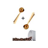 Buffer ® Çok Fonksiyonlu Paslanmaz Çelik Kahve Ölçü Kaşığı 2 Adet Gold Mandallı - Çok Renkli
