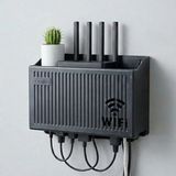 BUFFER® Duvar Tipi Wi-Fi Modem Saklama Kutusu(Siyah) – Kablo Düzenleyici Router Raf Organizer