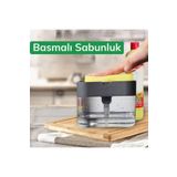 Buffer İkisi Bir Arada Basmalı Pratik Sıvı Sabunluk Pompası ve Bulaşık Yıkama Süngeri Haznesi