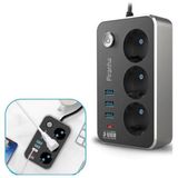 Buffer® Isiya Dayanikli Termal Akim Korumali 2 Mt 10A 2500W 3Lu Priz Ve 3 Usbi 21A Uzatma Kablosu