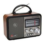 BUFFER® Orta Boy Retro, Nostaljik, Ahşap Tasarım Bluetooth Hoparlörlü, Şarjlı, Taşınabilir FM/AM Des