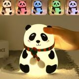 BUFFER Panda Figürlü LED Gece Lambası, 5 Farklı Renk Modlu, Yumuşak Dokulu, Şarjlı, Çocuk Odası Dekoratif Aydınlatma