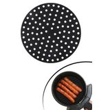 BUFFER® Renkli Isıya Dayanıklı Yıkanılabilir Silikon Fırın Ve Airfryer Yuvarlak Model Pişirme Matı 20 Cm (siyah)