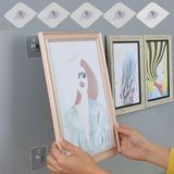 Buffer® Süper Güçlü Çerçeve Askısı Pin Delgisiz Vidalı Tırnak Kanca Yapışkanlı Raf Tutucu Askı 4 Adet