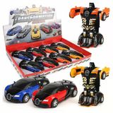 Bugatti Sürtmeli Robota Dönüşen Araba - 12.5 Cm Tek Tuşla Otomatik Dönüşüm Oyuncak