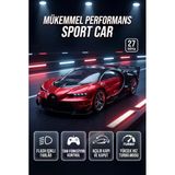 Bugatti Tasarımlı Uzaktan Kumandalı 27Mhz 5 Kanallı 1:14 Ölçekli Süper Yarış Arabası