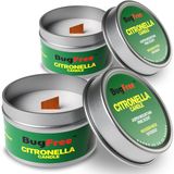 BugFree Citronella Mumları Dış Mekan ve İç Mekan Çam Kokulu - 6 oz Ahşap Fitilli Aspen Dağ Çamı, 25 Saatten Fazla Yanma Süresi - (2'li Paket)