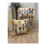 BUGİ HOME COLLECTİON 2'Lİ ÇİÇEKLİ PUNCH İŞLEMELİ NAKIŞLI DEKORATİF PREMİUM KIRLENT KILIFI