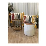 BUGİ HOME COLLECTİON 2'Lİ HOME YAZILI DEKORATİF PUNCH İŞLEMELİ NAKIŞLI KIRLENT KILIFI