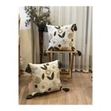 BUGİ HOME COLLECTİON 2'Lİ PUNCH İŞLEMELİ NAKIŞLI YEŞİL TEMALI DEKORATİF KIRLENT KILIFI