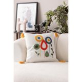 BUGİ HOME COLLECTİON Comfort Punch Desenli Kırlent Kılıfı Kare Dekoratif Bohem Nakışlı Koltuk Yastık Kılıfı panç 45x45