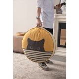 BUGİ HOME COLLECTİON Dekoratif Çok Amaçlı Kedi Yatağı, Bahçe, Balkon , Piknik, Kamp Yer Minderi İç Dolgulu, Puf Yastık