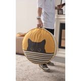 BUGİ HOME COLLECTİON Dekoratif Yuvarlak Çok Amaçlı Balkon Bahçe Kamp Piknik Bohem Yer Minderi Kedi Yatağı 60x60cm