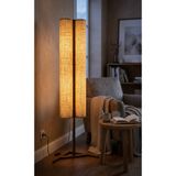 BUGİ HOME COLLECTİON Doğal Jüt Kumaşlı Ahşap Ayaklı Bohem Lambader 150 cm Kumaş Başlıklı Salon Yatak Odası Köşe Aydınlatma Abajur