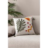 BUGİ HOME COLLECTİON Punch Kırlent Kılıfı Nakış işlemeli Yaprak Desenli Kırlent Kılıfları