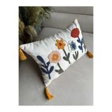BUGİ HOME COLLECTİON TEKLİ PUNCH İŞLEMELİ ÇİÇEKLİ PANÇLI NAKIŞLI DEKORATİF KIRLENT KILIFI 35X50 FLOWERS
