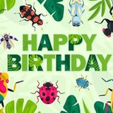 Bugs Happy Birthday Parti Afiş Fon Karikatür Uğur Böceği Sevimli Böcek Yeşil Bitkiler Tema Arka Plan Dekor Çocuklar Erkek Kız Doğum Günü Partisi Bebek Duş Fotoğraf Kabini Malzemeleri 180 x 119 cm-