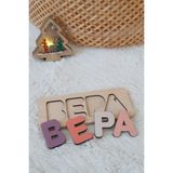 Bugula Ahşap Oyuncak 6-7-8 Harf Mor Kreş Hediyesi Pastel Tonlarda Oda Dekoru Kişisel Ürün Baby Shower Hediyesi