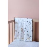 Bugula Müslin Bebek Battaniyesi 110x110cm Gökkuşağı Desen Tek Kat Müslin Yenidoğan Kundak