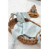 Bugula Nakışlı Uyku Arkadaşı Diş Kaşıyıcısı SET 40x40cm Mint İsme Özel Tavşan Müslin İlk Oyuncak Yenidoğan Hediyesi