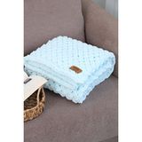 Bugula Yumuşak Bebek Battaniyesi 100x100cm Su Yeşili Unisex Terletmeyen Battaniye Puffy OEKO TEX Sertifika - 100 x 100 cm