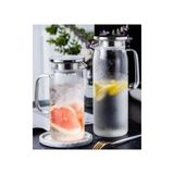 Buğz 1500 ml Borosilikat Cam Su Sürahisi - Metal Kapaklı ve Isıya Dayanıklı