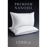 Buğz 50X70CM Nano Jel Lüks Yastık 1200GR Anti-Alerjik Pamuklu Yastık Microfiber Ultra Dolgun Silikon