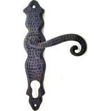 Buğz Antika Tarz Dekoratif Pirinç Kıvrık Yale Kapı Kolu - 210X43 Mm, Oksit