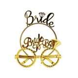 Buğz Bride Yazılı Taç ve Bride To Be Yazılı Gözlük Seti Altın Renk