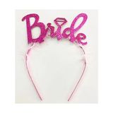 Buğz Fuşya Renk Bekarlığa Veda Italik Yazı Alyanslı Bride Taç