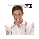 Buğz Kafaya Saplanmış Halloween Kanlı Testere Şaka Tacı