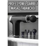 Buğz Masaj Tabancası 4 Başlıklı Kas ve Vücut Ağrıları Için Şarjlı Darbeli