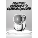 Buğz Mini Sıfır Sakal Yanak Tıraş Makinesi USB Şarjlı Sıfır Sakal Taşınabilir Korumalı