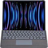 Buğz T5509D Ipad Pro 12.9 (2022) Kılıf Palermo Ledli Klavyeli Standlı Tablet Kılıfı - Siyah