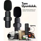 Buğz Type-C Çiftli Kablosuz Yaka Mikrofon Seti Telefon Vlog Canlı Yayın Tiktok Youtube Uyumlu